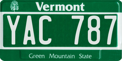VT license plate YAC787