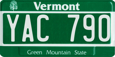 VT license plate YAC790