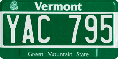 VT license plate YAC795