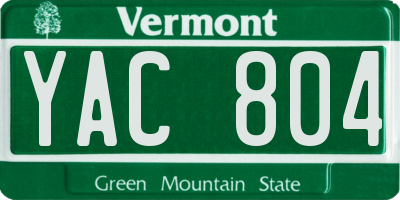 VT license plate YAC804