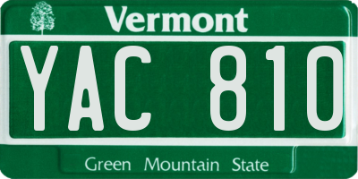 VT license plate YAC810