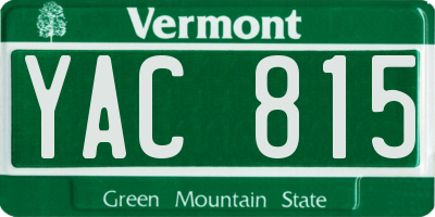 VT license plate YAC815