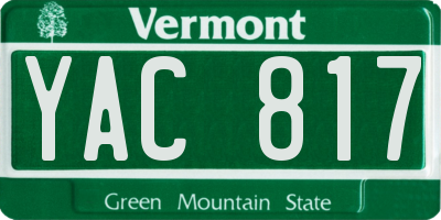 VT license plate YAC817