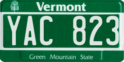 VT license plate YAC823