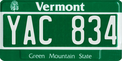 VT license plate YAC834