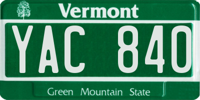 VT license plate YAC840