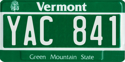 VT license plate YAC841