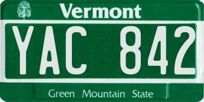 VT license plate YAC842