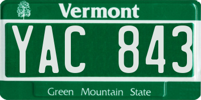 VT license plate YAC843