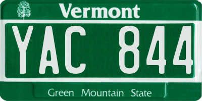 VT license plate YAC844