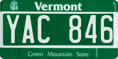 VT license plate YAC846