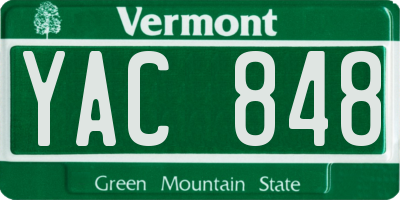 VT license plate YAC848