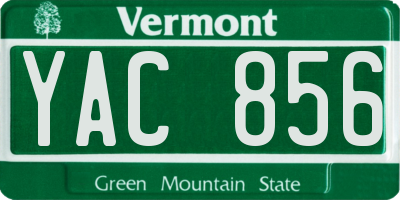 VT license plate YAC856