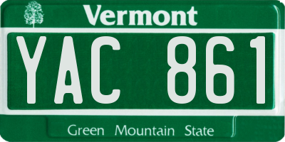 VT license plate YAC861