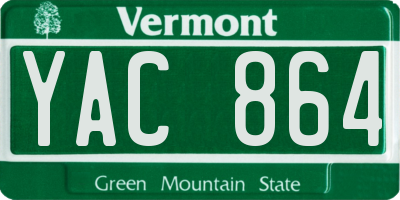 VT license plate YAC864
