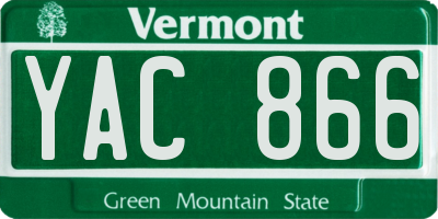 VT license plate YAC866