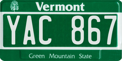 VT license plate YAC867