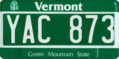VT license plate YAC873