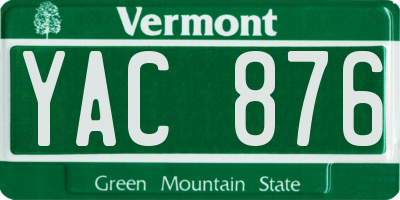 VT license plate YAC876