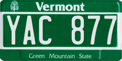 VT license plate YAC877