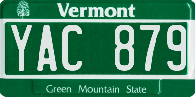 VT license plate YAC879