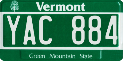 VT license plate YAC884