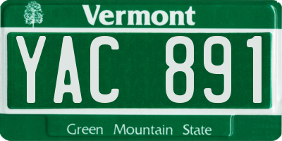 VT license plate YAC891