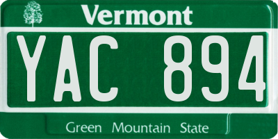 VT license plate YAC894