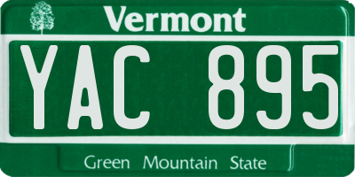 VT license plate YAC895