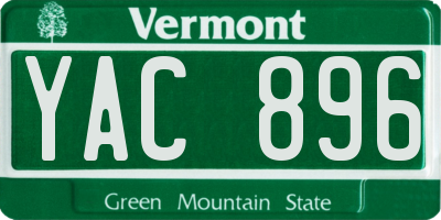 VT license plate YAC896