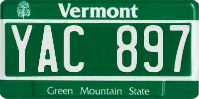 VT license plate YAC897