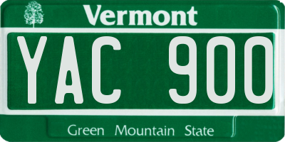 VT license plate YAC900
