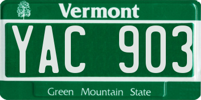 VT license plate YAC903