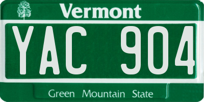VT license plate YAC904