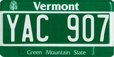 VT license plate YAC907