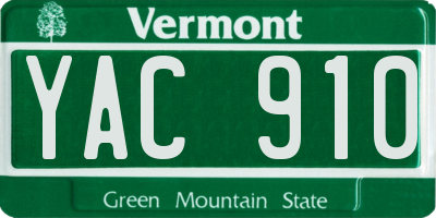 VT license plate YAC910
