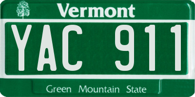 VT license plate YAC911