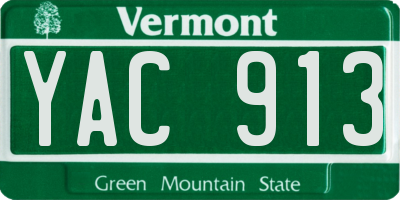 VT license plate YAC913