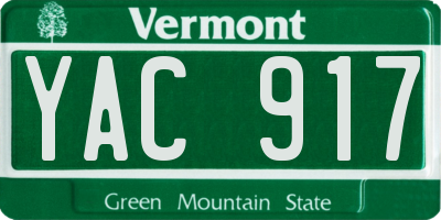 VT license plate YAC917