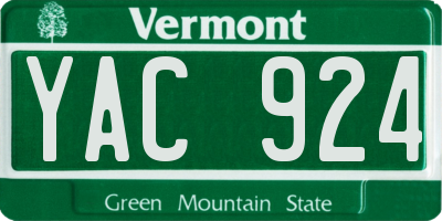 VT license plate YAC924