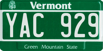 VT license plate YAC929