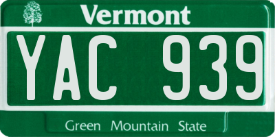 VT license plate YAC939