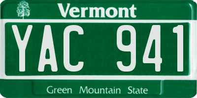 VT license plate YAC941