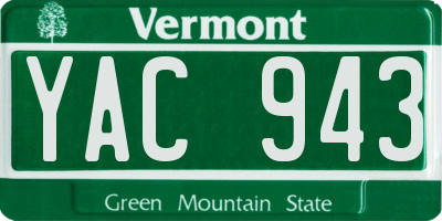VT license plate YAC943