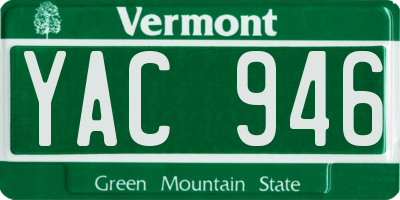 VT license plate YAC946