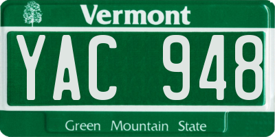 VT license plate YAC948