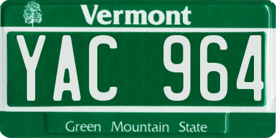 VT license plate YAC964