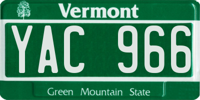 VT license plate YAC966