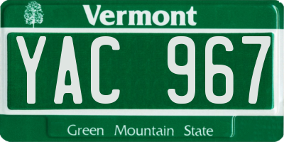 VT license plate YAC967