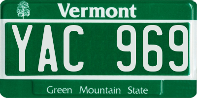 VT license plate YAC969